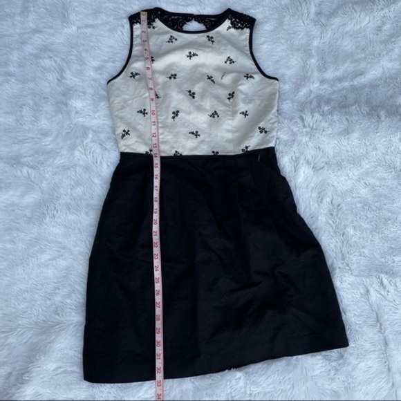 LOFT Black White A-line Dress 2 - Picture 9 of 12